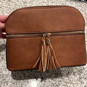 Brown leather crossbody